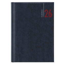 Agenda giornaliera 2027 dim.17x24cm cop. in carta imbottita blu