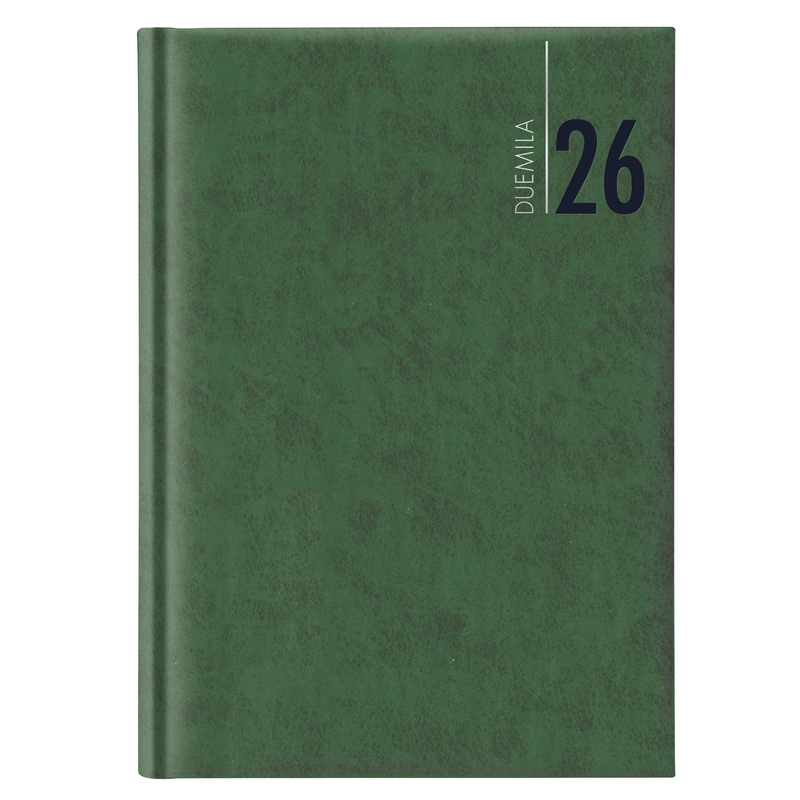 Agenda settimanale 2027 dim.17x24cm cop. in carta imbottita verde