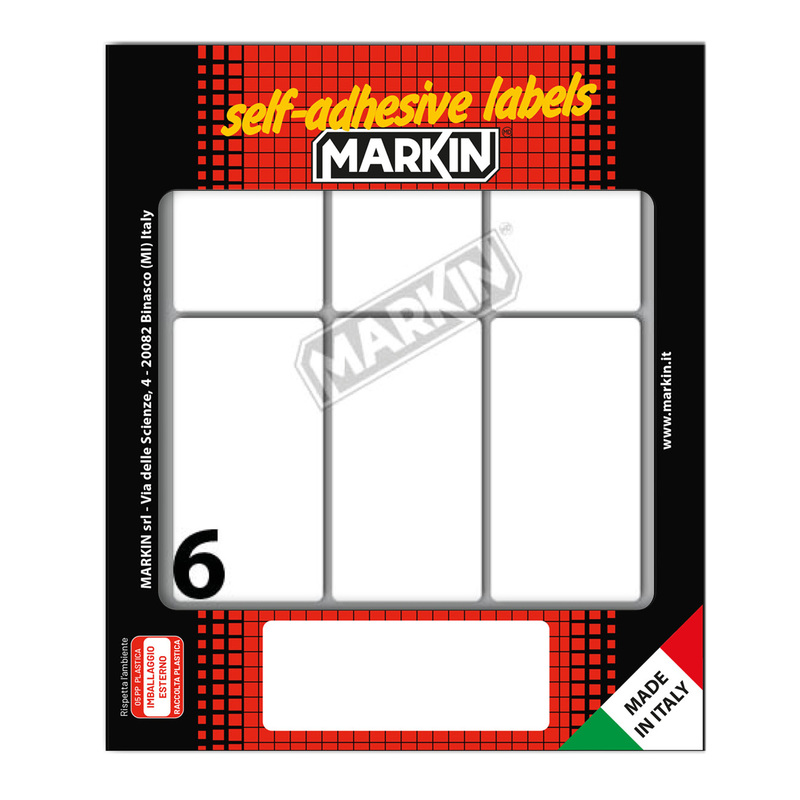 Etichetta adesiva bianca 70x37mm (10fogli x 6etichette) Markin