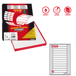 Etichetta adesiva C/528 bianca100fg A4 145x17mm c/angoli arrot. (16et/fg) Markin
