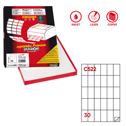 Etichetta adesiva C/522 bianca 100fg A4 35x59mm (30et/fg) Markin