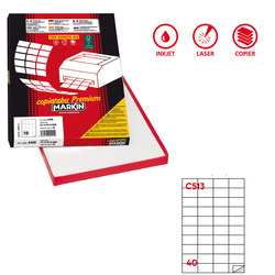 Etichetta adesiva C/513 bianca 100fg A4 52,5x29,7mm (40et/fg) Markin