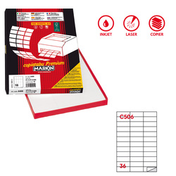 Etichetta adesiva C/506 bianca 100fg A4 70x24,75mm (36et/fg) Markin