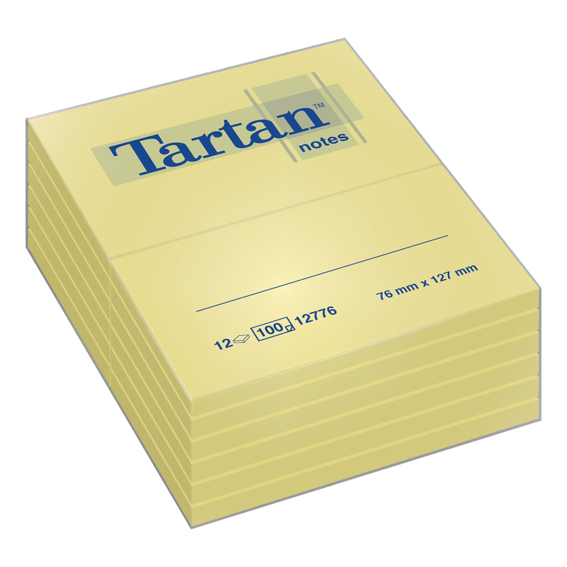 BLOCCO TARTAN (TM) 12776 GIALLO 76X127MM 100FG 63GR