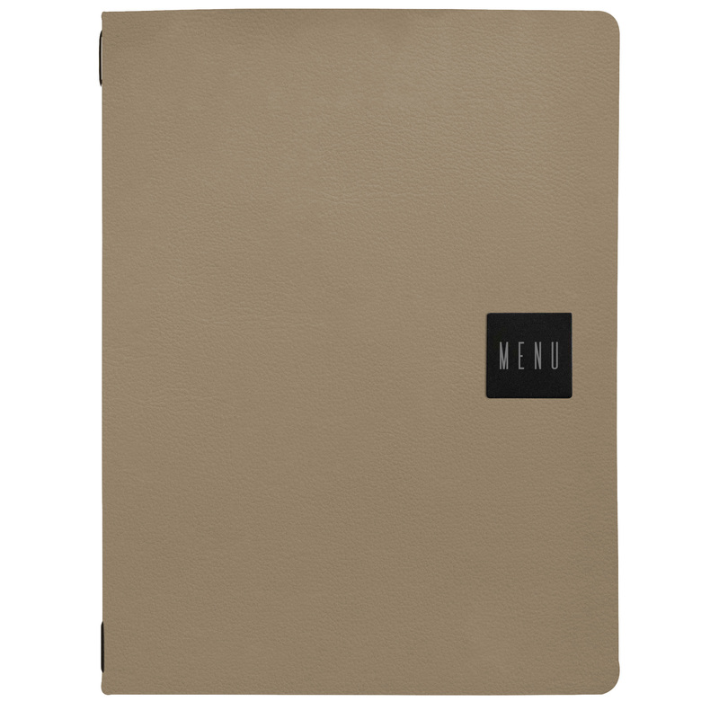 Portamenu A4 con elastico 12 facciate BEIGE scritta MENU Stilcasa