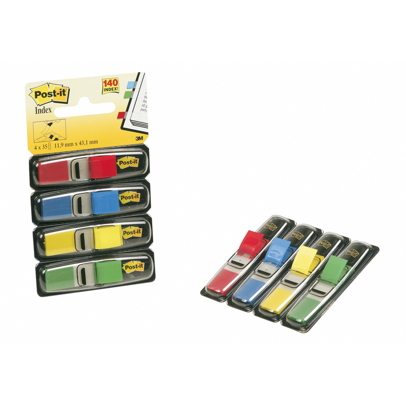 MINISET 140 SEGNAPAGINA Post-itR INDEX 683-4 IN 4 COLORI CLASSICI 12X43.6MM