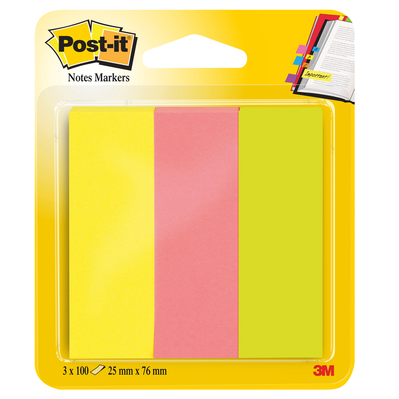 SEGNAPAGINA Post-itR 671-3 (300FG) 3COLORI INDEX 25X76MM IN CARTA