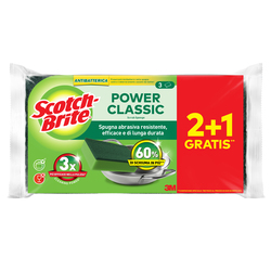 PACK 2+1 Spugne abrasive Power Classic antibatterica SCOTCH BRITER A12