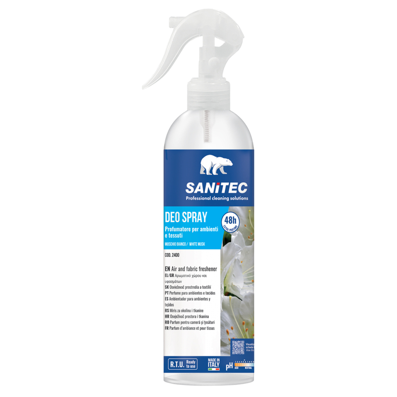Profumatore per ambienti e tessuti Deo Spray 300ml muschio bianco Sanitec