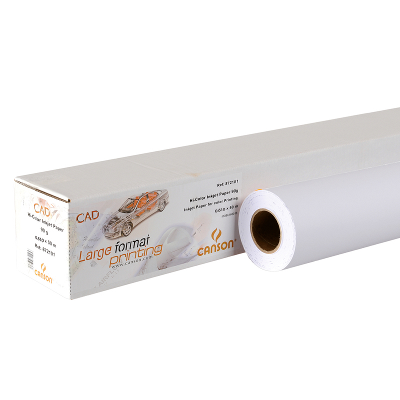 CARTA INKJET PLOTTER 610MM(24") X 50MT 90GR HICOLOR OPACA CANSON