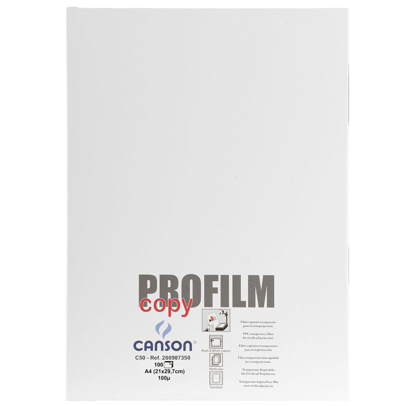 LUCIDI C50 A4 100FG PROFILMCOPY FOTOCOPIE B/N S/RETROFOGLIO CANSON