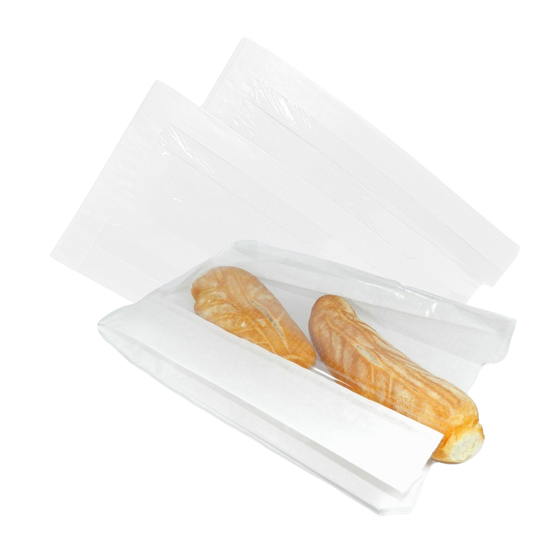 Conf 1000 sacchetti per alimenti con finestra 14x24cm - 8cm bianco Viva