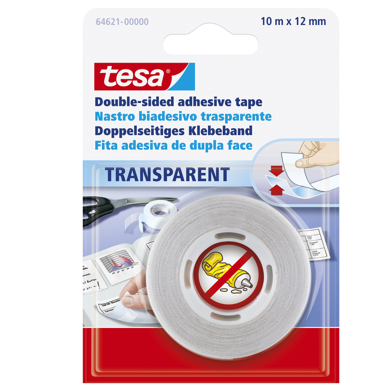 NASTRO BIADESIVO 10MTX12MM TRASPARENTE (BLS 64-621) TESA