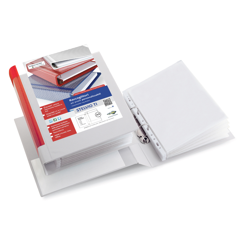 Raccoglitore STELVIO TI 25 A4 2D 22x30cm bianco personalizzabile SEI ROTA