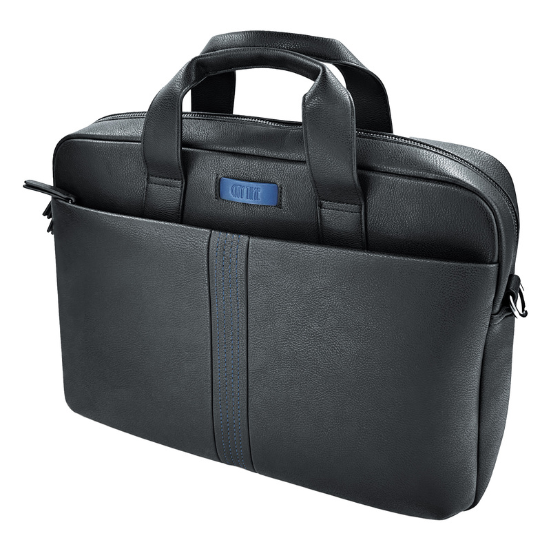 Cartella Blackform porta notebook 15.6" ecopelle nero City Time