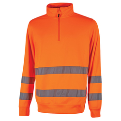 Felpa alta visibilitA' Felis mezza zip tg L arancio fluo U-Power