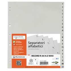 SEPARATORE ALFABETICO A-Z 24,5X30 PPL RECORD RA4 A-Z MAX SEI ROTA