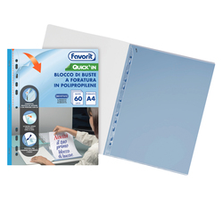 Blocco QUICK IN 60 buste forate lisce A4 Favorit