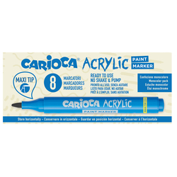Box 8 Paint Marker acrilico punta maxi bianco Carioca