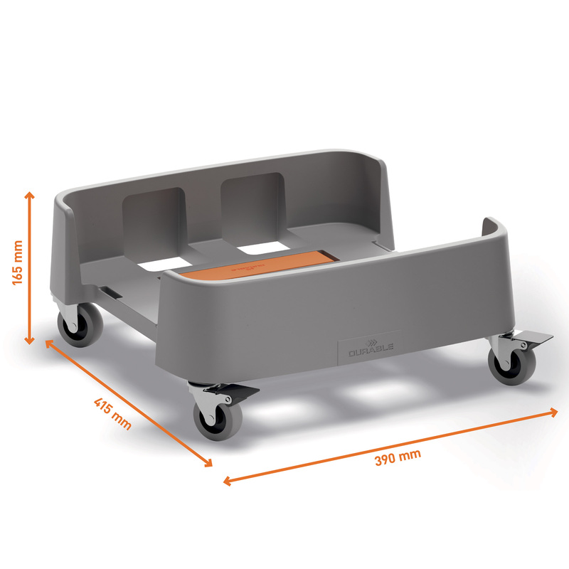 Carrello quadrato in rPP per bidoni DURABIN da 90L 390x165x415mm Durable
