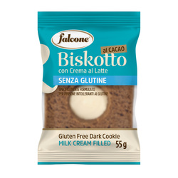 Biscotti farciti cacao e crema al latte Biskotti  55gr Falcone