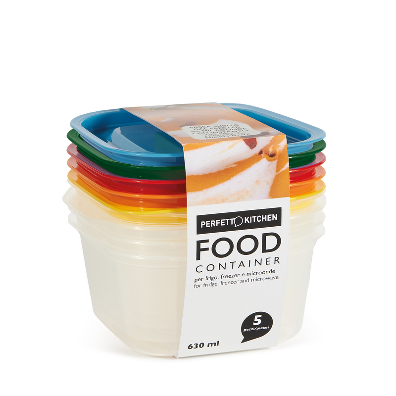 conf. 5pz contenitori alimenti in PP 150x137x69mm 630ml Perfetto