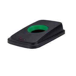 Coperchio per cestino SELECTO con foro nero/verde Rotho