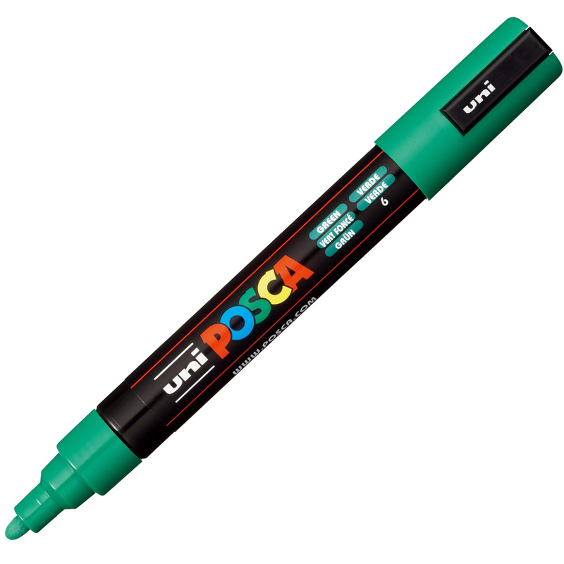 Marcatore UNI POSCA PC5M p.media 1,8-2,5mm verde UNI MITSUBISHI