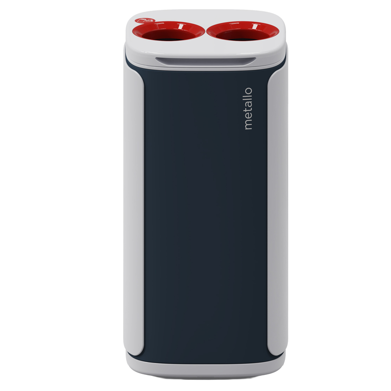 Contenitore per raccolta differenziata Wastee rosso/metallo Kobra
