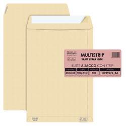 500 buste sacco MULTI STRIPavana carta ric.FSCRstrip ades. 250x353mm 100gr Pigna