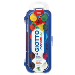 COLORI ACQUERELLO IN 12 COLORI pastiglie da D30mm GIOTTO