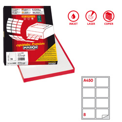 Etichetta adesiva A/450 bianca 100fg A4 99,1x67,7mm (8et/fg) Markin