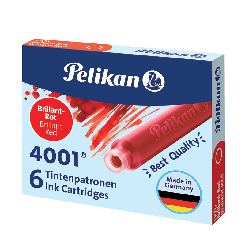 SCATOLA 6 CARTUCCE INCHIOSTRO TP/6 ROSSO PELIKAN 4001 (0ATM05)