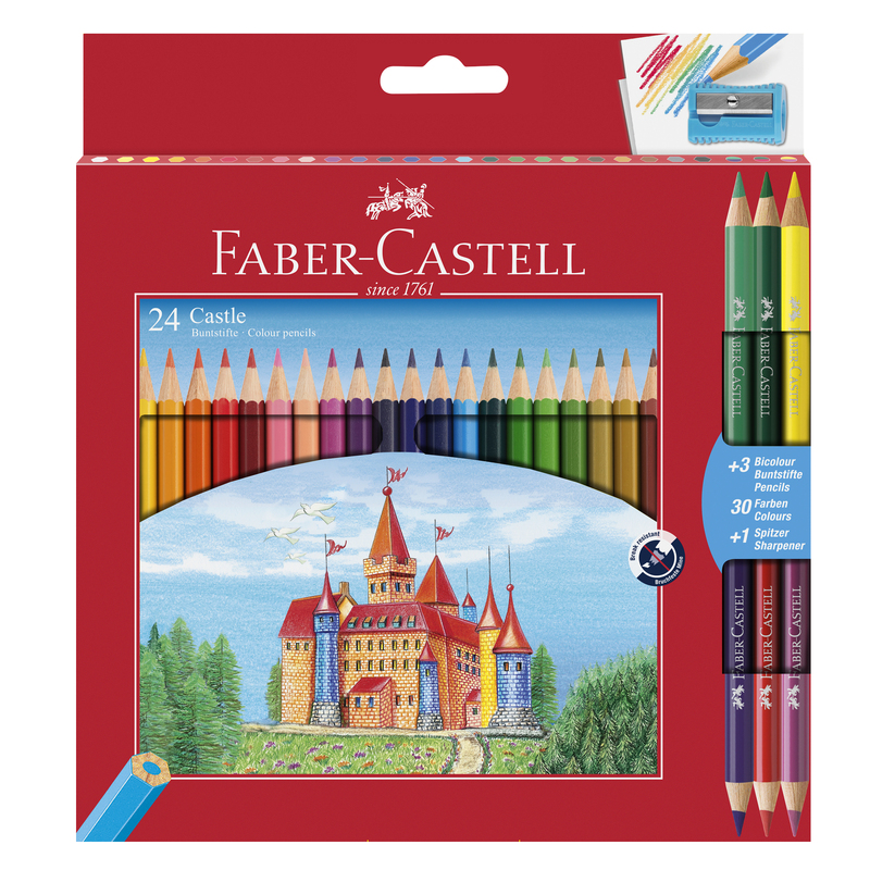 Astuccio 24 matite colorati eco Il Castello+3 bicolor Faber Castell