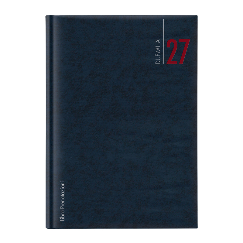 Libro prenotazioni ristorante 2027 dim.21x30cm cop.similpelle imbottita blu