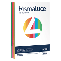 Carta RISMALUCE 90gr A4 300fg mix 8 colori FAVINI