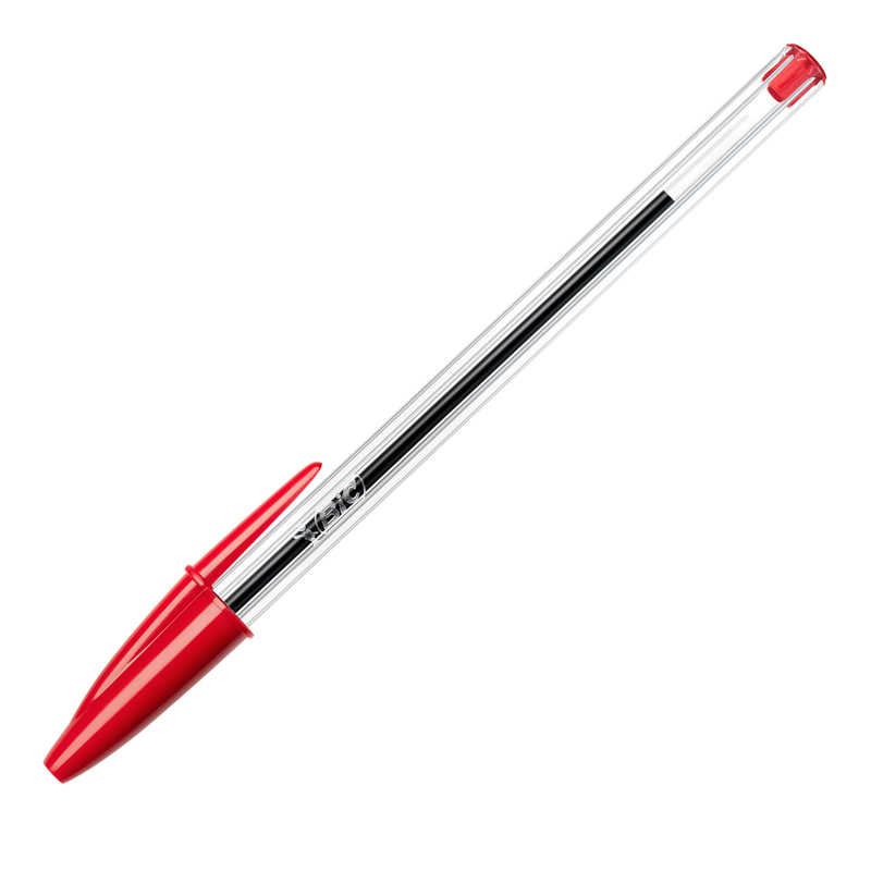 Scatola 50 penna sfera CRISTALR medio 1,0mm rosso BICR