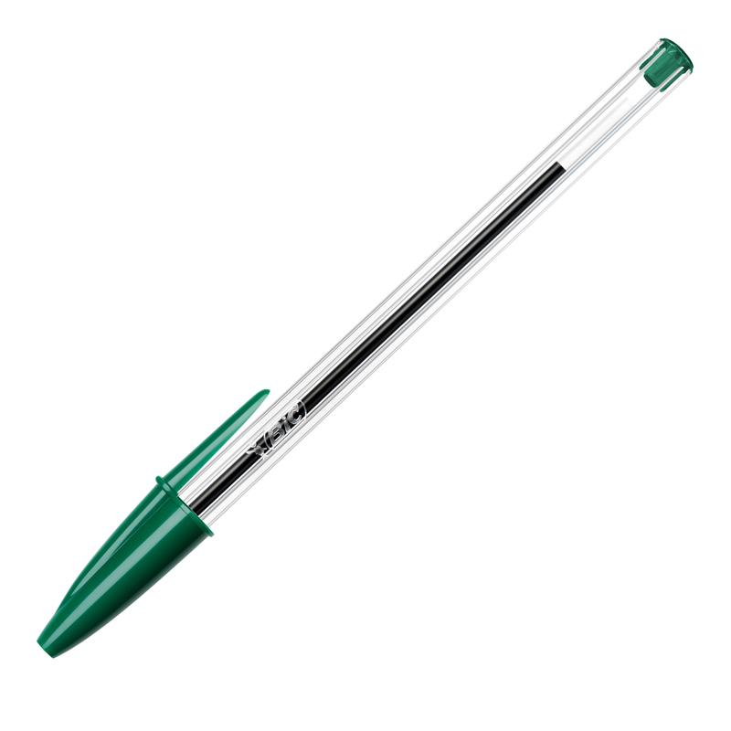 Scatola 50 penna sfera CRISTALR medio 1,0mm verde BICR
