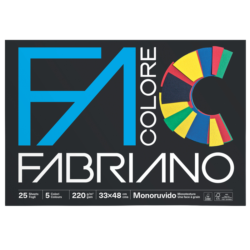 BLOCCO FACOLORE (33X48CM) 25FG 220GR 5 COLORI FABRIANO