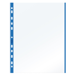 10 BUSTE FORATE 21x29.7cm C/BANDA COLORE BLU 01/0165