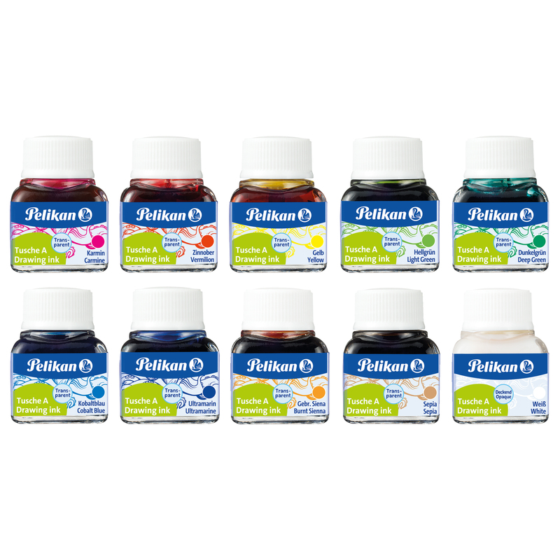 INCHIOSTRO DI CHINA 523 COLORI ASSORTITI 10ML PELIKAN