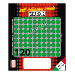 Etichetta adesiva verde tonda D10mm (10fogli x 120etichette) Markin
