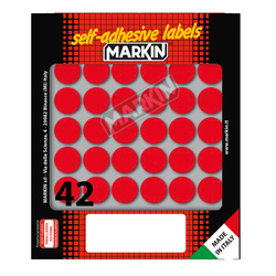 Etichetta adesiva rosso tonda D18mm (10fogli x 42etichette) Markin
