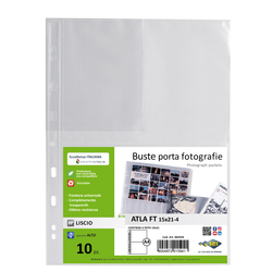 10 BUSTE FORATE PORTA FOTO A 4 SPAZI 15X21 SEI ROTA