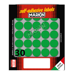 Etichetta adesiva verde tonda D22mm (10fogli x 30etichette) Markin