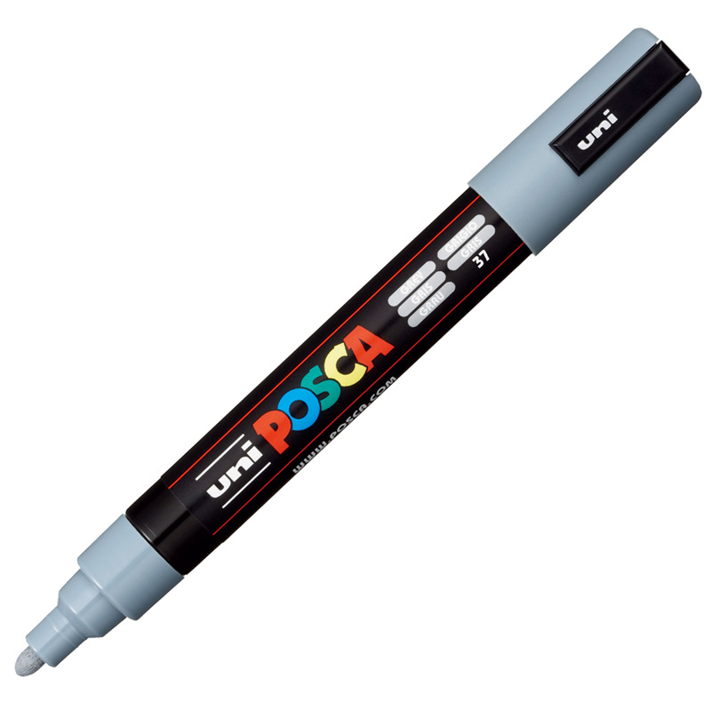 Marcatore UNI POSCA PC5M p.media 1,8-2,5mm grigio UNI MITSUBISHI