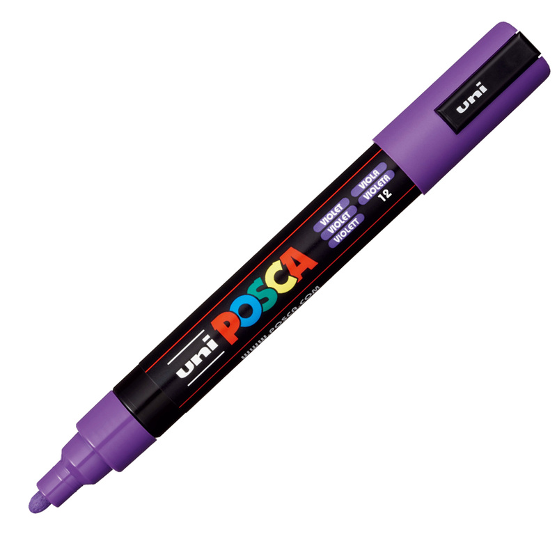 Marcatore UNI POSCA PC5M p.media 1,8-2,5mm viola UNI MITSUBISHI