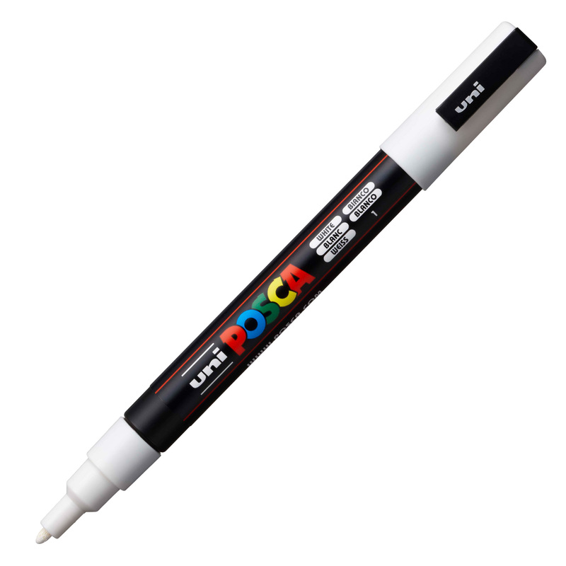 Marcatore UNI POSCA PC3M p.fine 0,9-1,3mm bianco UNI MITSUBISHI