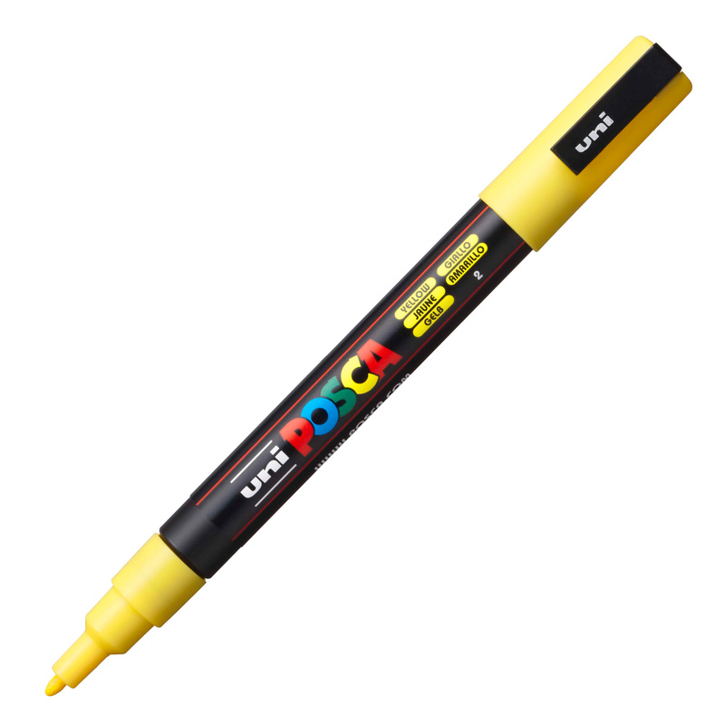 Marcatore UNI POSCA PC3M p.fine 0,9-1,3mm giallo UNI MITSUBISHI