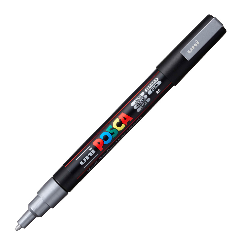 Marcatore UNI POSCA PC3M p.fine 0,9-1,3mm argento UNI MITSUBISHI